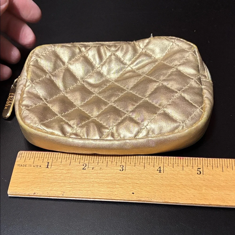 Vintage Gold Quilted cosmetics bag